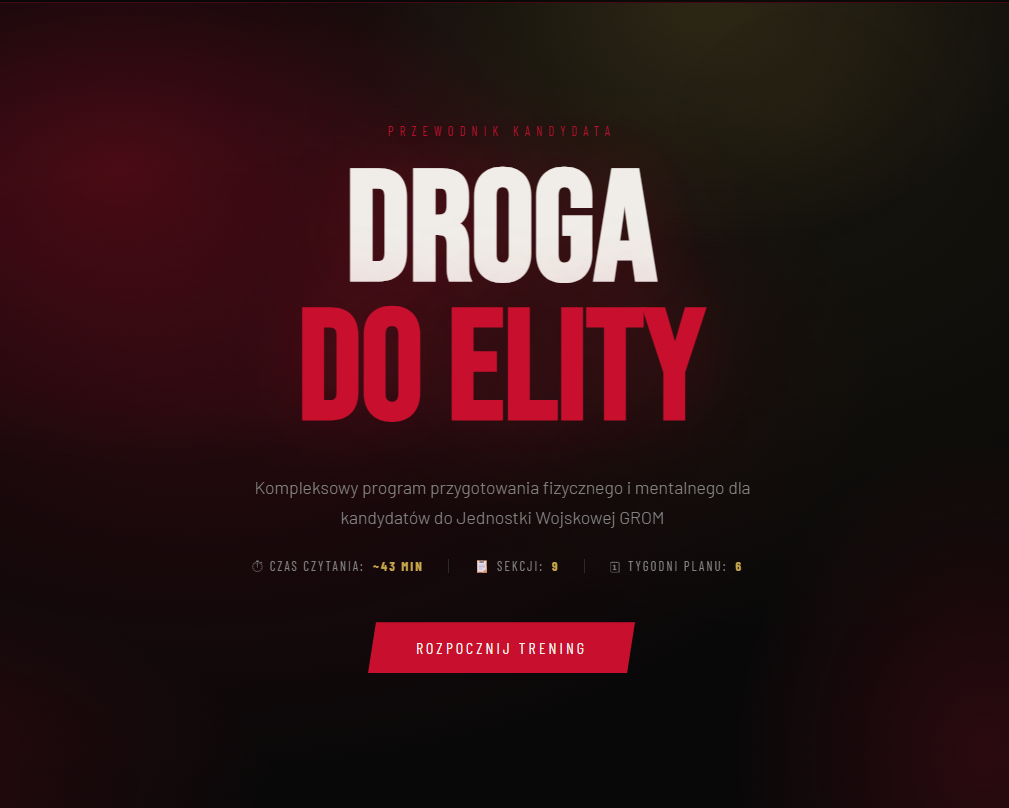 kompletny poradnik przygotowania do selekcji JW GROM. Plan treningowy, logistyka sprzętu i trening mentalny.