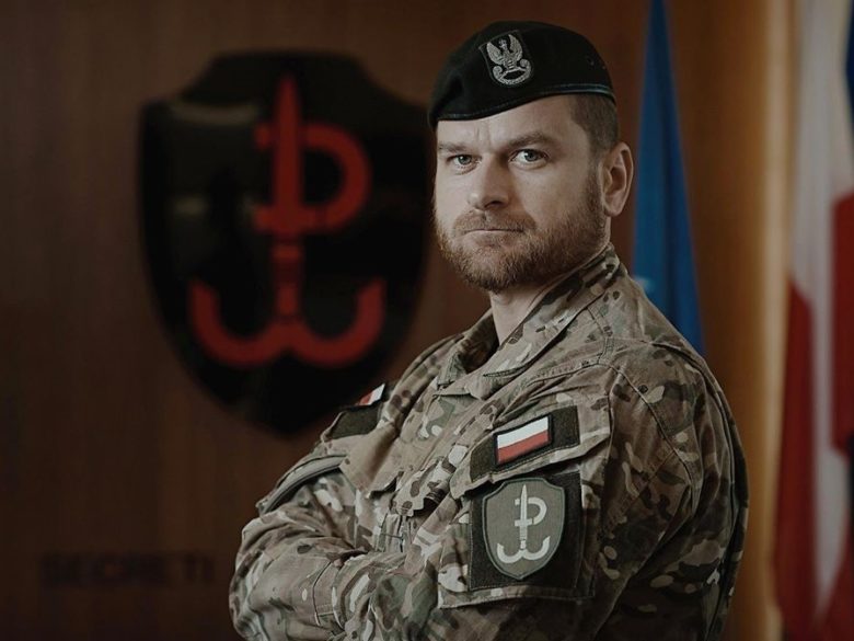 Michał Strzelecki jako dowódca Jednostki Wojskowej Komandosów